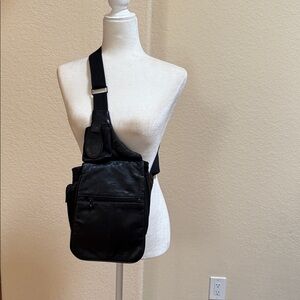 Black Leather Crossbody Bag